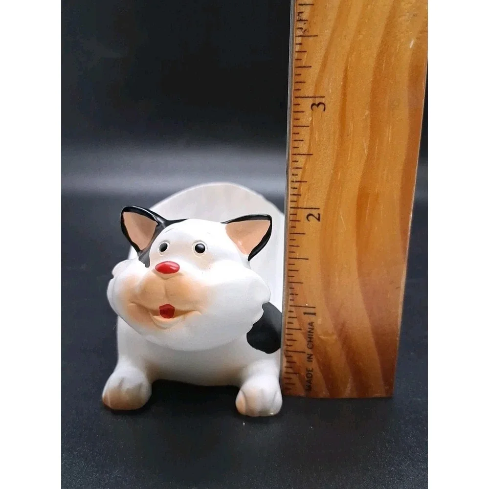 (2) Cat Planters Ceramic Stoneware Garden Kitten Succulent Plant Container